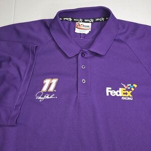 CHASE AUTHENTICS FedEx Racing Nascar 3XL Purple Denny Hamlin 11 Polo Shirt -2223
